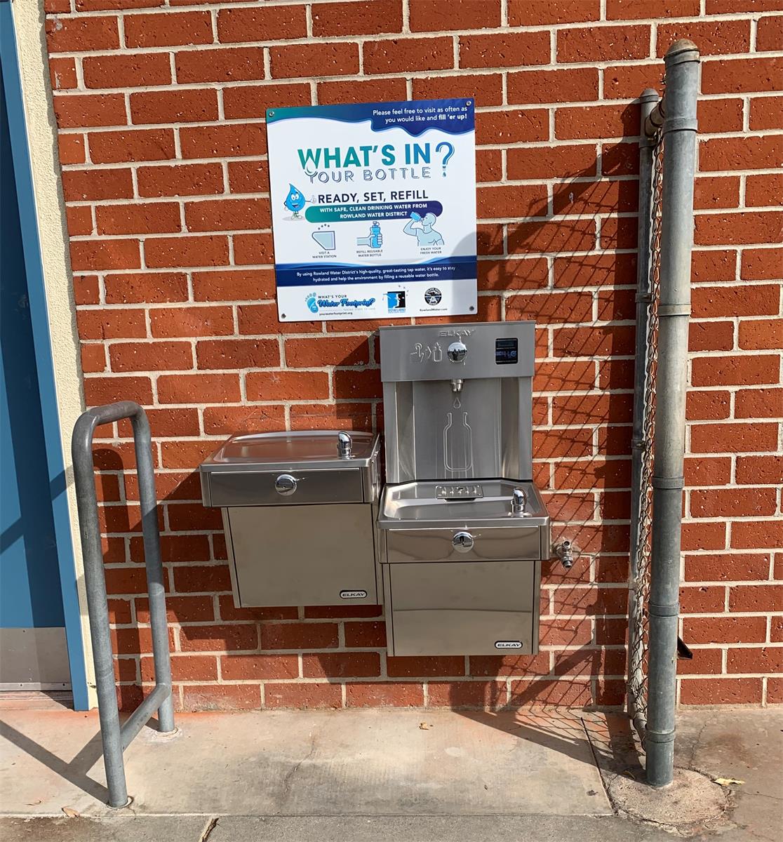 water bottle refill station and drinking fountain
